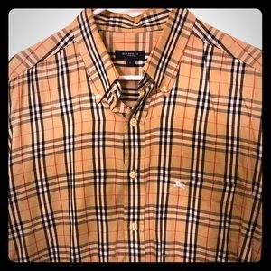 Burberry short-sleeved shirt w/small scale check